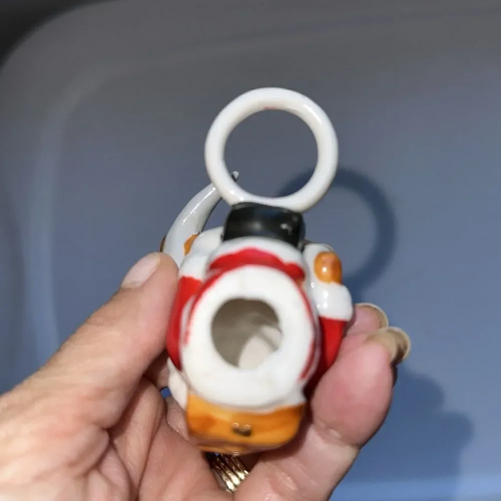 Vintage‎ Enesco Ceramic Christmas Santa w/ Pick Ax Candle Climber Hugger